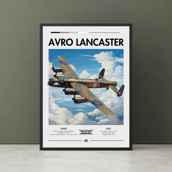 Vintage Avro Lancaster Bomber, Battle of Britain Art Print