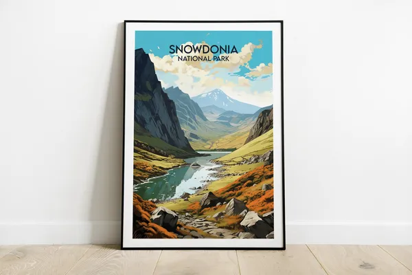 Snowdonia National Park Travel Poster, Wales