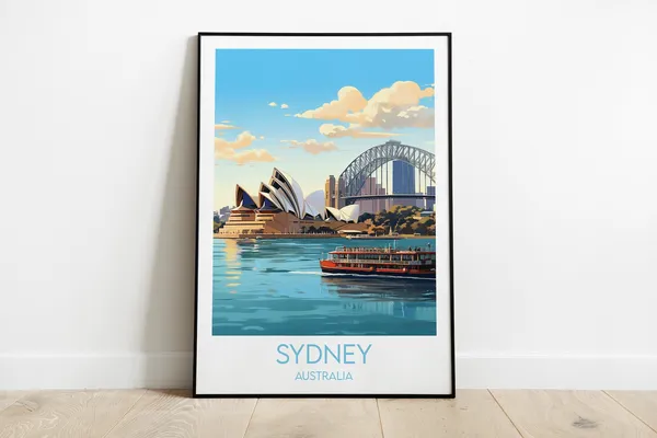 Sydney Travel Poster, Australia Travel Print