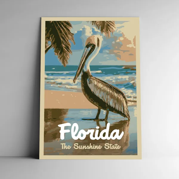 Florida The Sunshine State Vintage Travel Poster