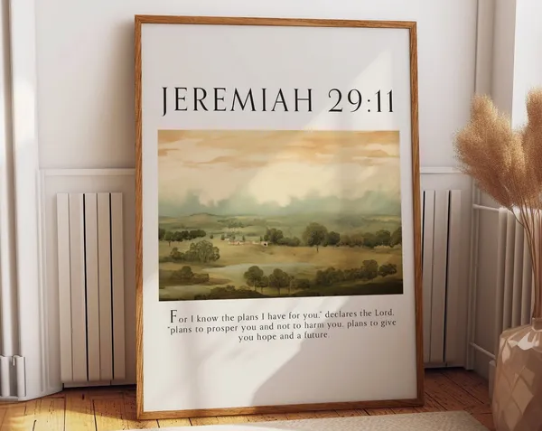 Jeremiah 29:11 Vintage Scripture Wall Art Print