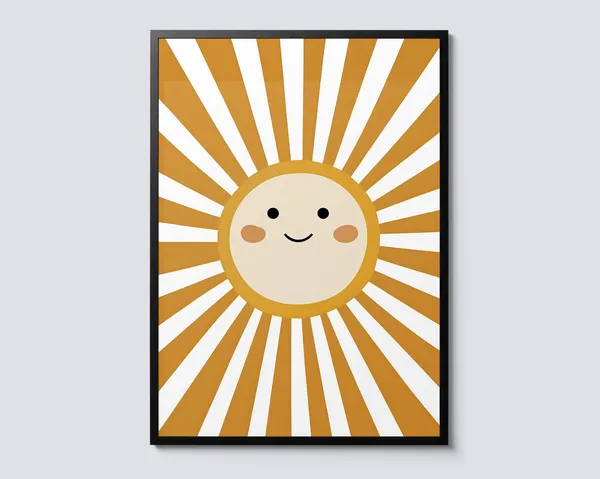 Sunshine Nursery Print, Cute Orange Portrait Poster