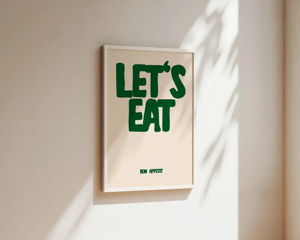 Let's Eat Bon Appetit French Quote, Kitchen Art Print - Image 2