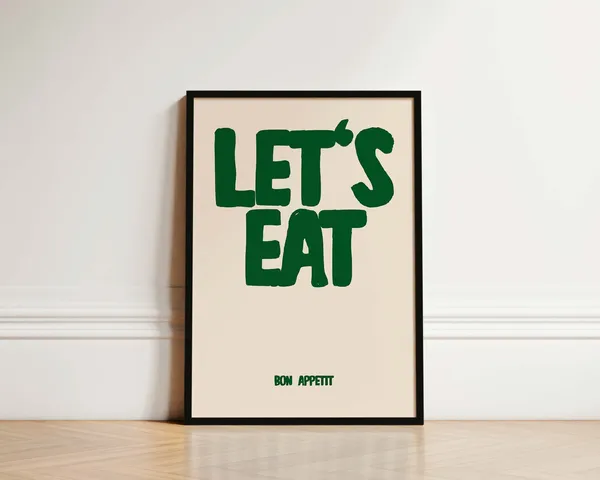 Let's Eat Bon Appetit French Quote, Kitchen Art Print