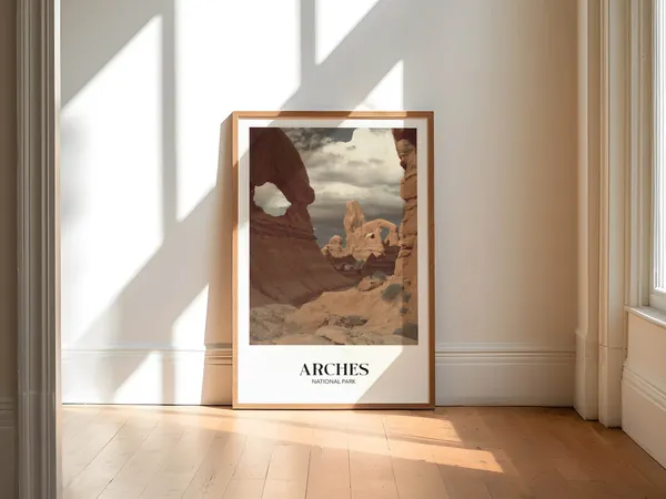Arches National Park Rustic Vintage Travel Poster
