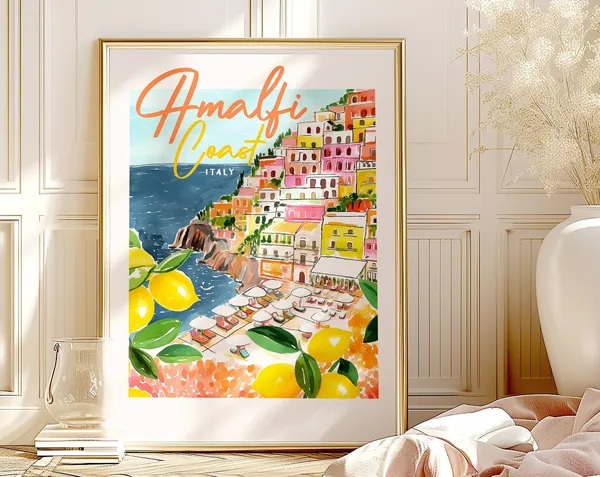 Amalfi Coast Italy Lemons Quote Travel Poster