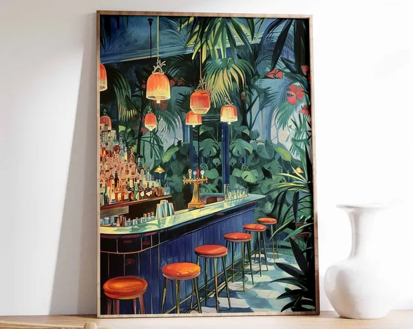 Retro Cocktail Bar Kitchen Art Poster