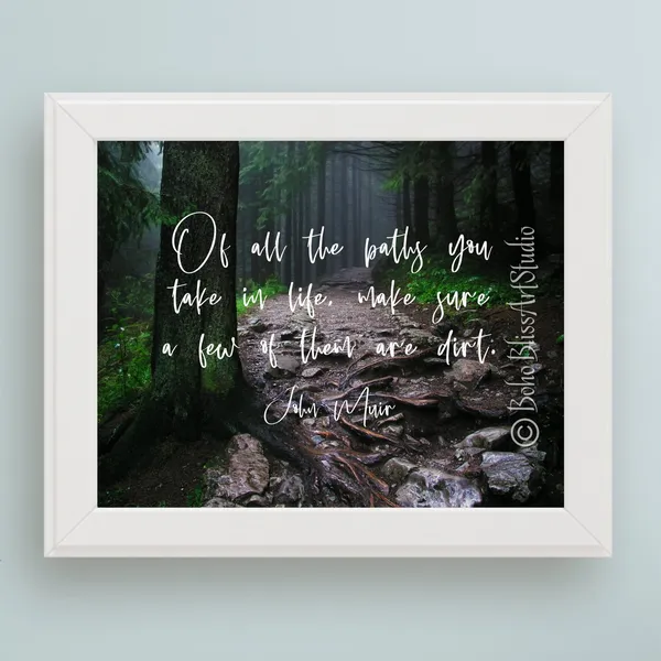 John Muir Quote Nature Wall Art Print for Home