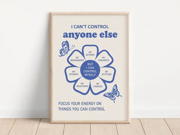 Things I Can Control Mental Health Wall Art Print