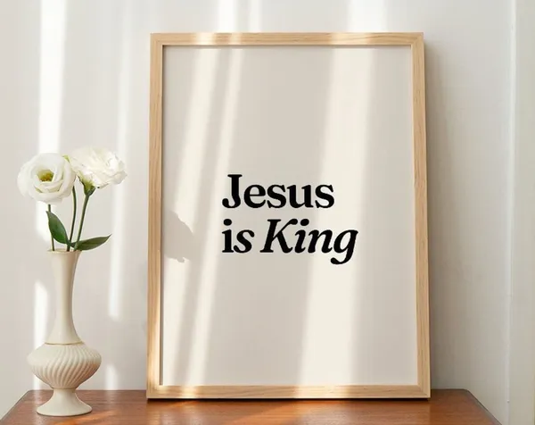 Jesus Is King Christian Art Print, Worship Decor