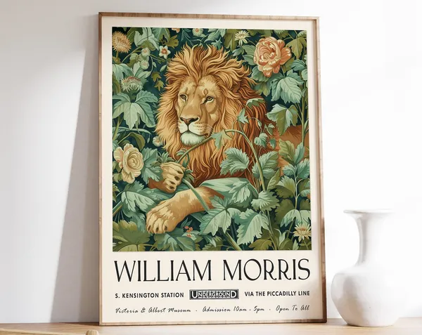 William Morris Exhibition Poster, Kew Gardens Lion