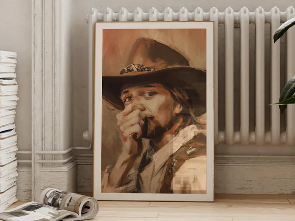 Funny Bathroom Cowboy Toilet Humor Poster Print