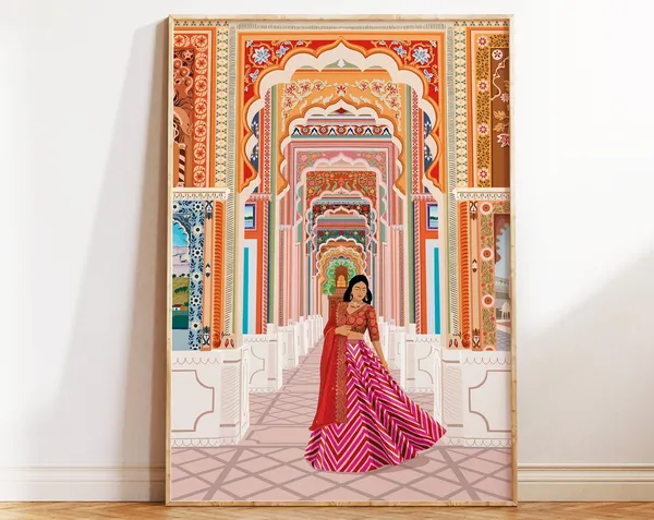 Jaipur Patrika Gate Indian Architecture Travel Poster