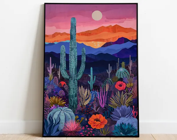 Arizona Saguaro National Park Illustration Art Print