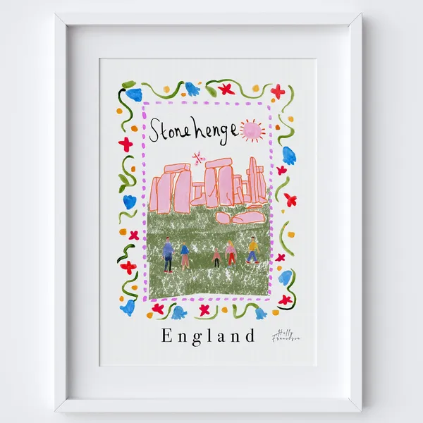 Stonehenge Travel Poster, English Landmark Print
