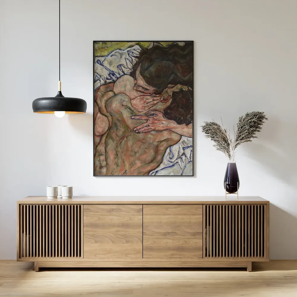 Egon Schiele's The Embrace, Vintage Poster Print - Image 3