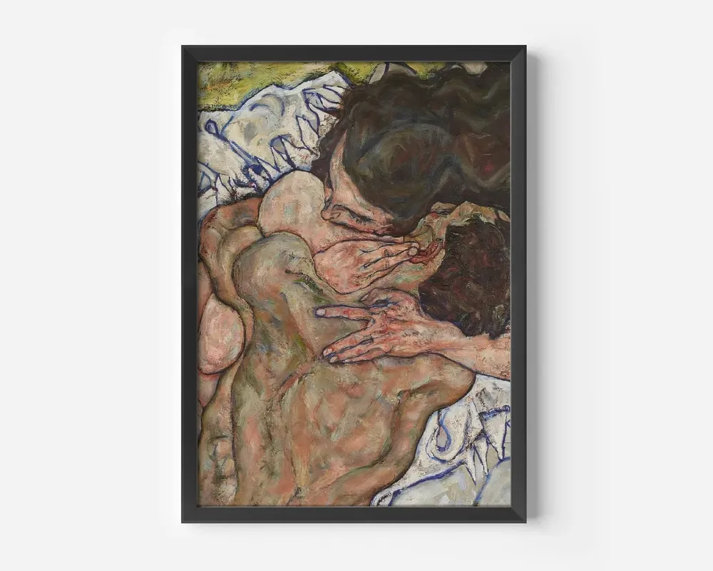 Egon Schiele's The Embrace, Vintage Poster Print - Image 2