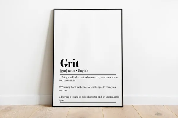 Grit Definition Quote Art Print