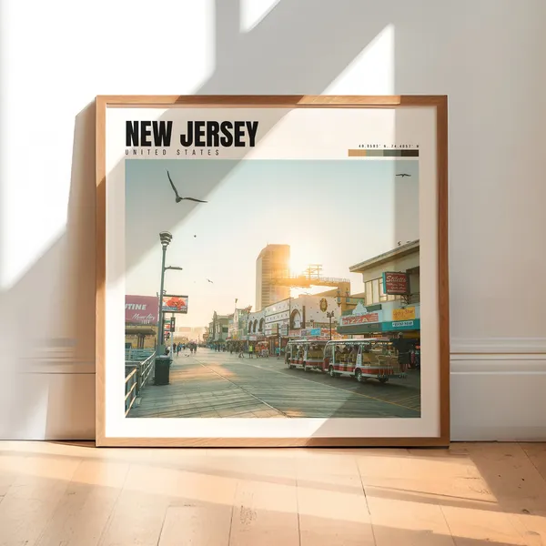 New Jersey Travel Poster, State Wall Art Print