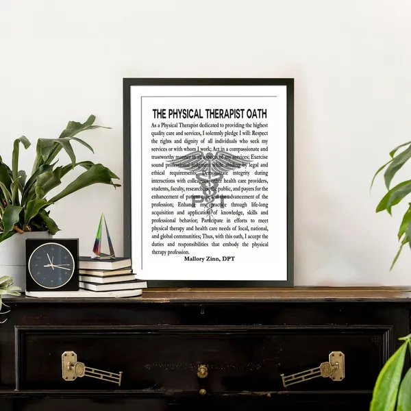 Physical Therapist Gift Physical Therapy Oath Art Print