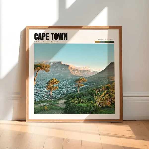 Cape Town, South Africa Travel Poster, Africa Decor