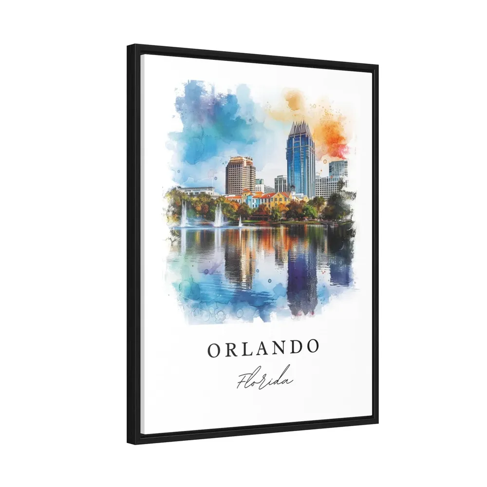 Orlando Watercolor Travel Poster, Florida Custom Text - Image 2