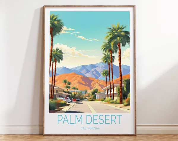 Palm Desert Travel Poster, California Wall Art Print