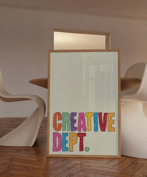 Creative Dept Retro Typography Poster, Modern Decor