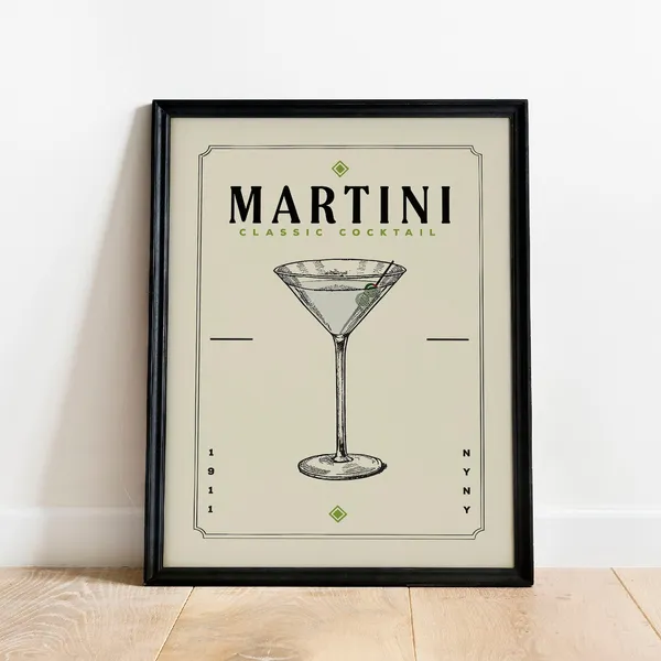 Dirty Cocktail Vintage Bar Cart Art Print