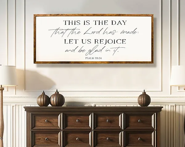 Psalm 118:24 Scripture Wall Art Print, Bible Verse Sign