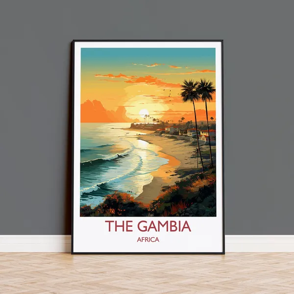 The Gambia Travel Poster, Africa Wall Art Print
