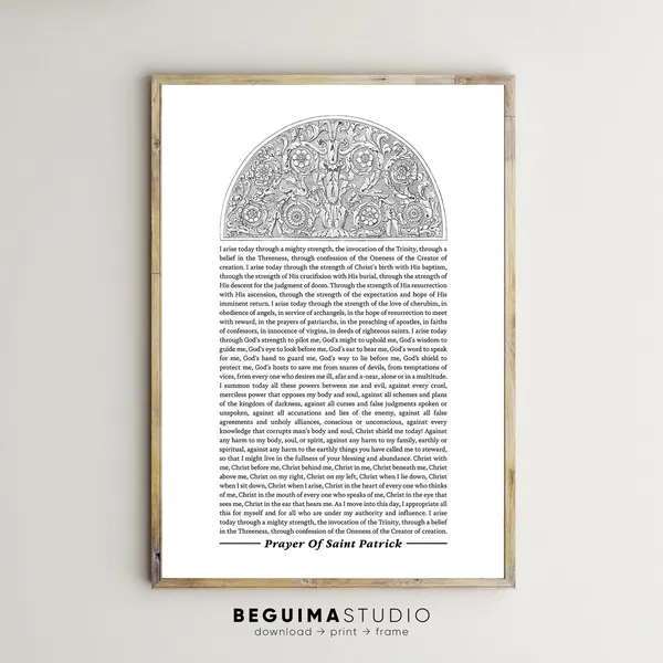 Prayer Of St Patrick, Christian Wall Art Print