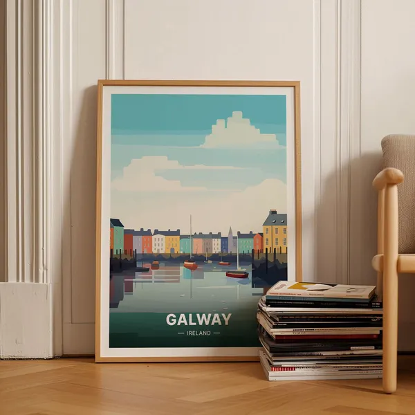 Galway Ireland Vintage Art Deco Travel Poster
