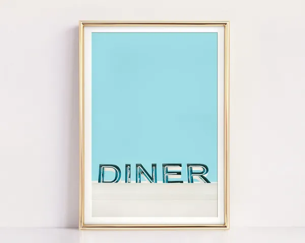 Vintage Diner Sign, Retro Mid-Century Kitchen Art Print