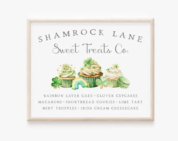 St Patricks Day Bakery Nostalgic Seasonal Art Print