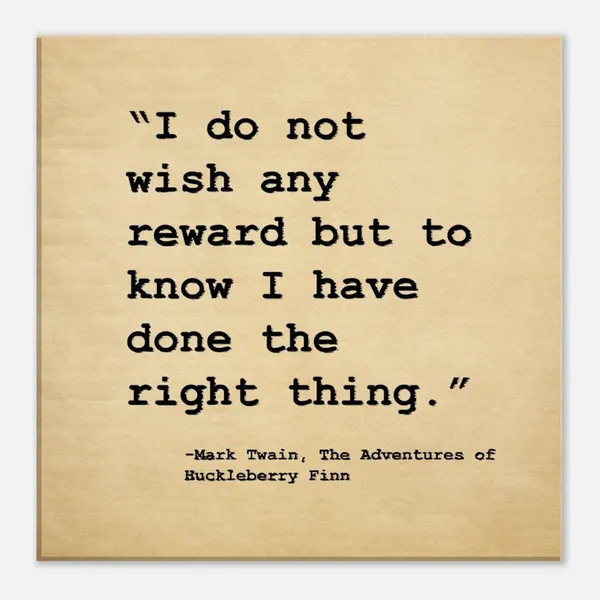 Mark Twain Huckleberry Finn Inspirational Quote Art Print