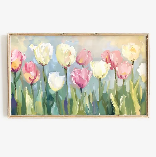 Spring Tulip Easter Pastel Floral Art Print