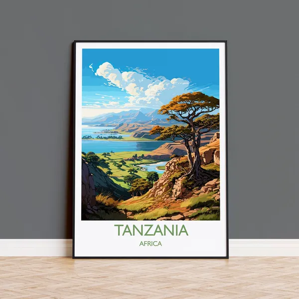 Tanzania Travel Poster, Africa Travel Poster Print