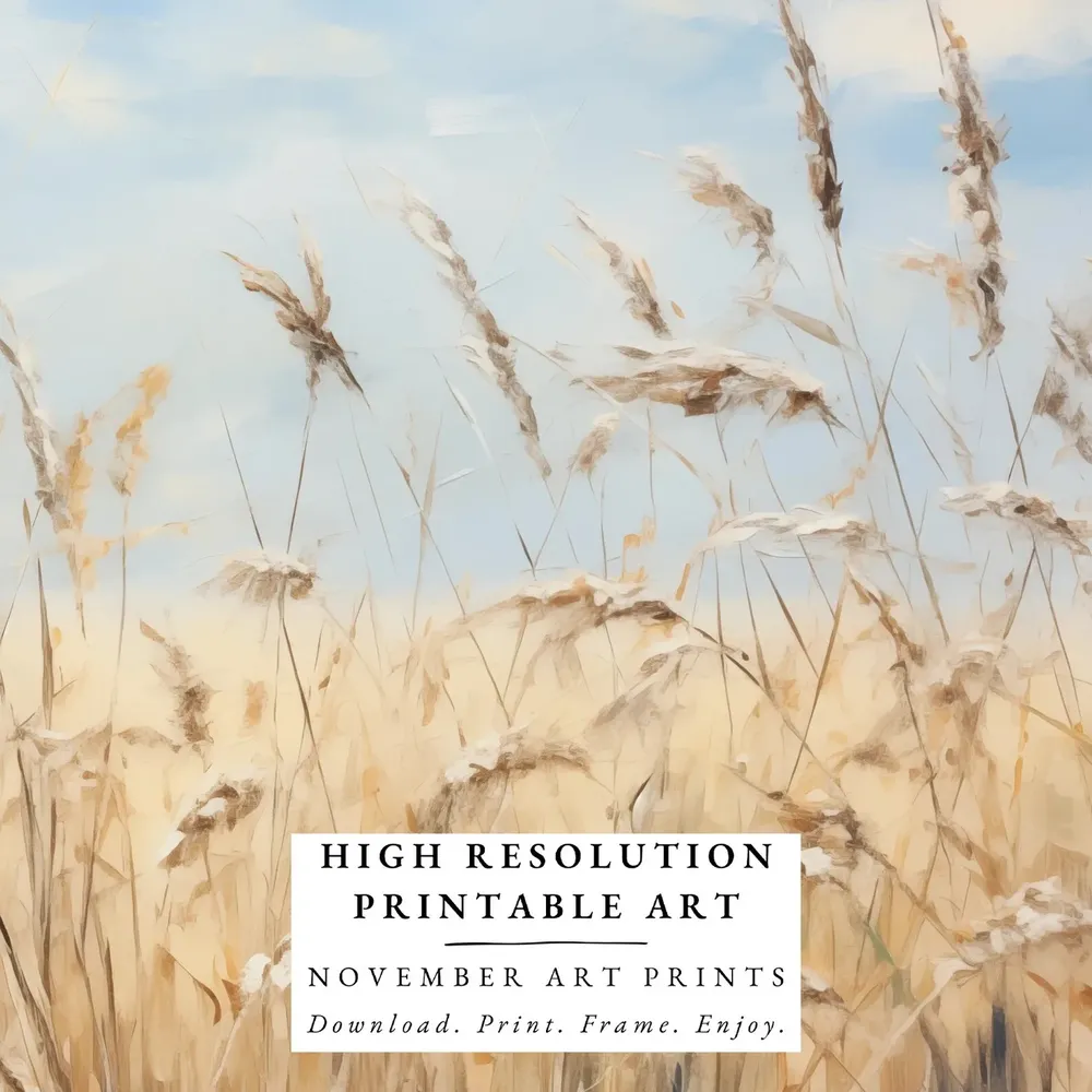 Prairie Grass Oil Painting, Neutral Landscape Art Print - Image 6
