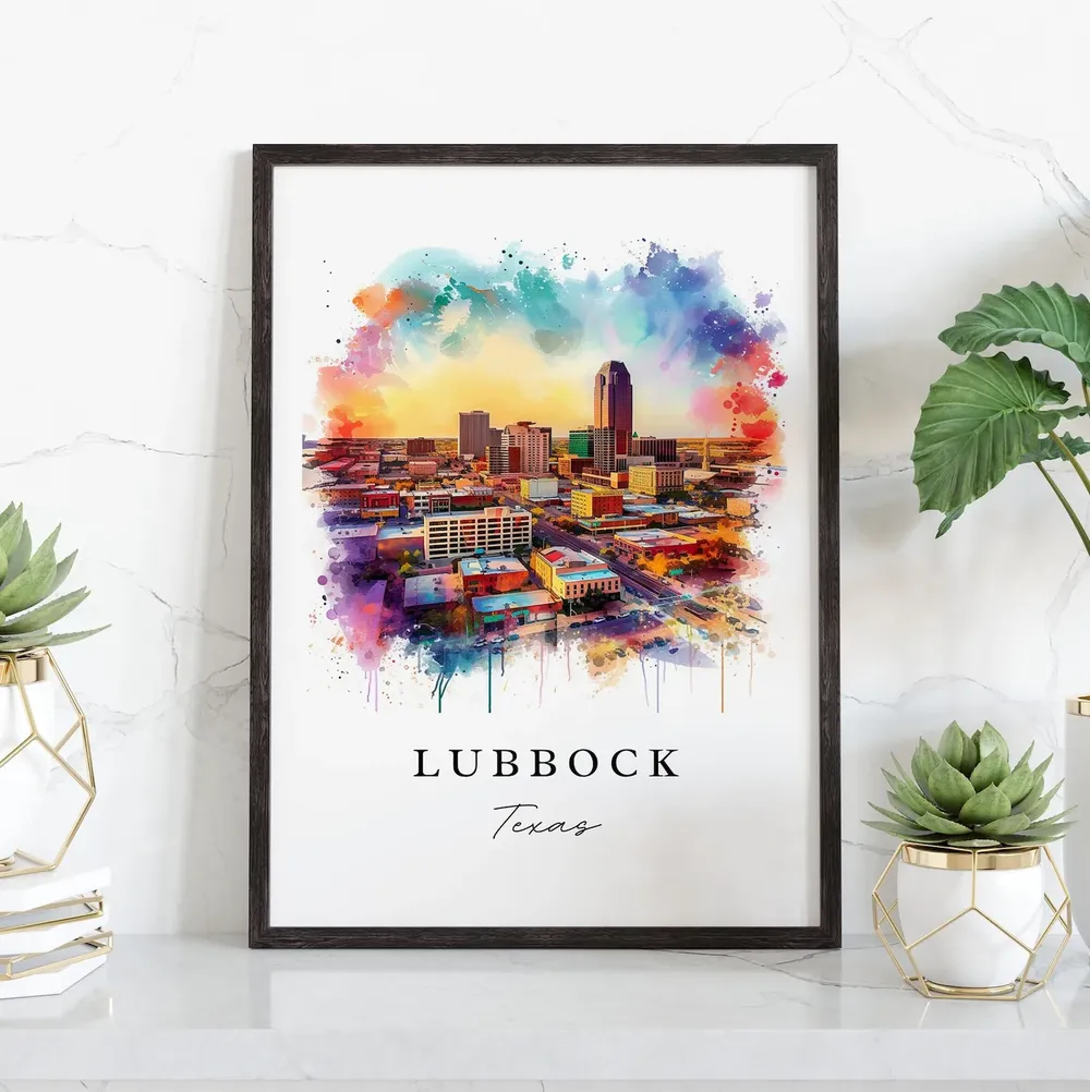 Lubbock Texas Art Print, Custom Text Wedding Gift - Image 3