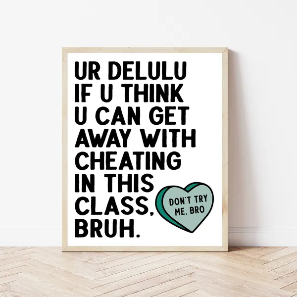 High School Math Classroom Rules Poster Print