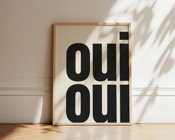 Oui Oui Typography Poster, French Retro Art Print