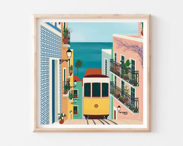 Lisbon Tram Poster, Portugal Travel Poster