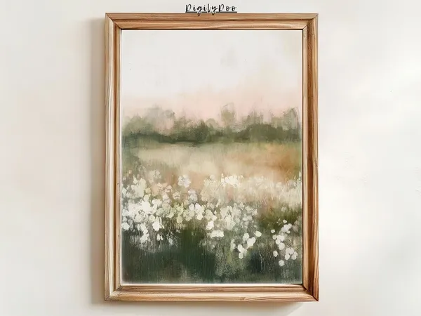 Spring Landscape Vintage Cottagecore Art Print