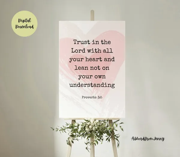 Proverbs 3:5-6 Scripture Verse Art Print