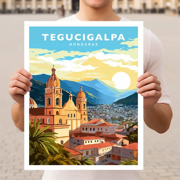 Tegucigalpa Honduras Travel Poster, City View