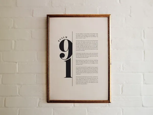 Psalm 91 Scripture Art Print, Contemporary Christian