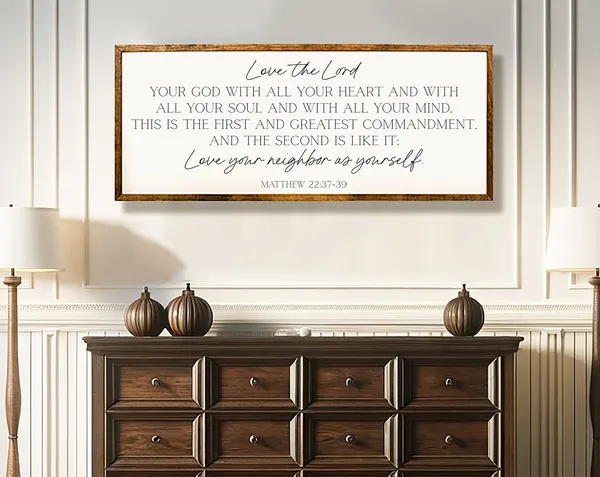 Love The Lord Your God, Matthew 22:37-39 Scripture Art Print