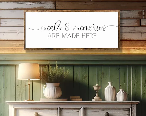 Meals and Memories Are Made Here Farmhouse Wall Art Print