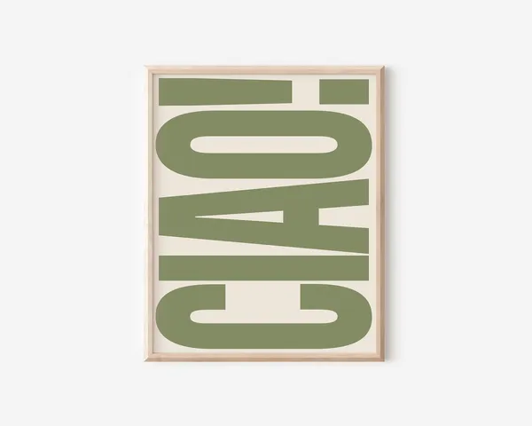 Ciao Typography Poster, Italian Retro Travel Art